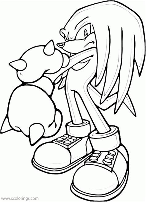 Self-reliance and perseverance to complete any job. . Knuckles sonic coloring page